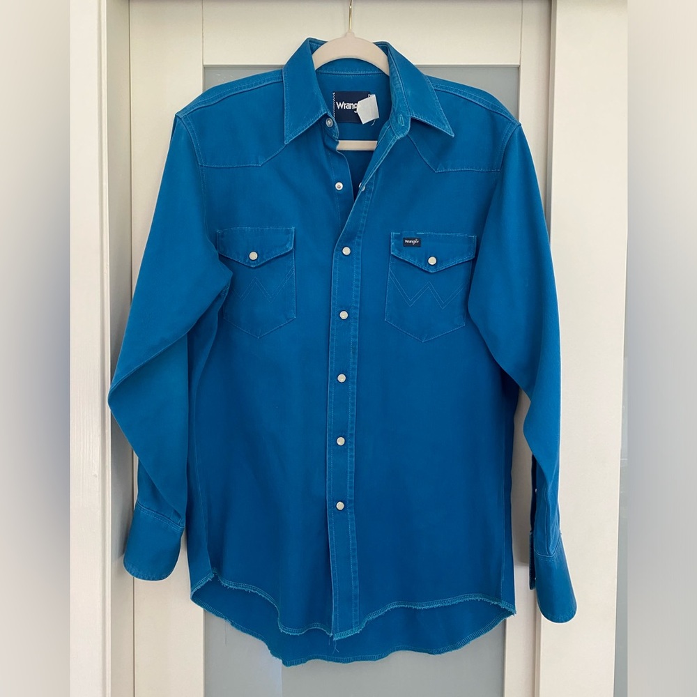 Vintage Turquoise Wrangler Pearl Snap